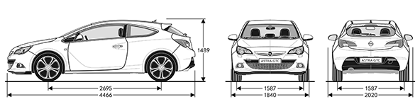 ПАРАМЕТРЫ OPEL ASTRA GTC.