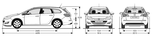 ГАБАРИТЫ ASTRA SPORTS TOURER.