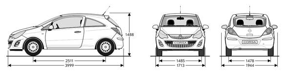 ГАБАРИТЫ OPEL CORSA.