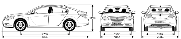 ГАБАРИТЫ OPEL INSIGNIA.