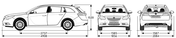 ГАБАРИТЫ OPEL INSIGNIA SPORTS TOURER.