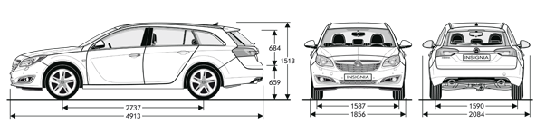 ГАБАРИТЫ OPEL INSIGNIA.