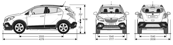 РАЗМЕРЫ НОВОГО OPEL MOKKA.